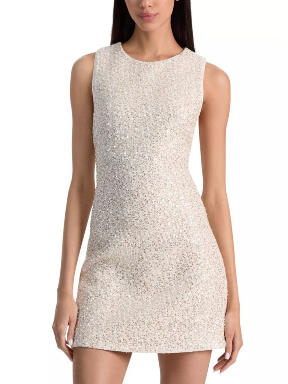 Alice + Olivia Cade Embellished Tweed Sleeveless Mini Dress New